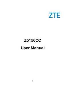 ZTE Z5156CC manual. Smartphone Instructions.